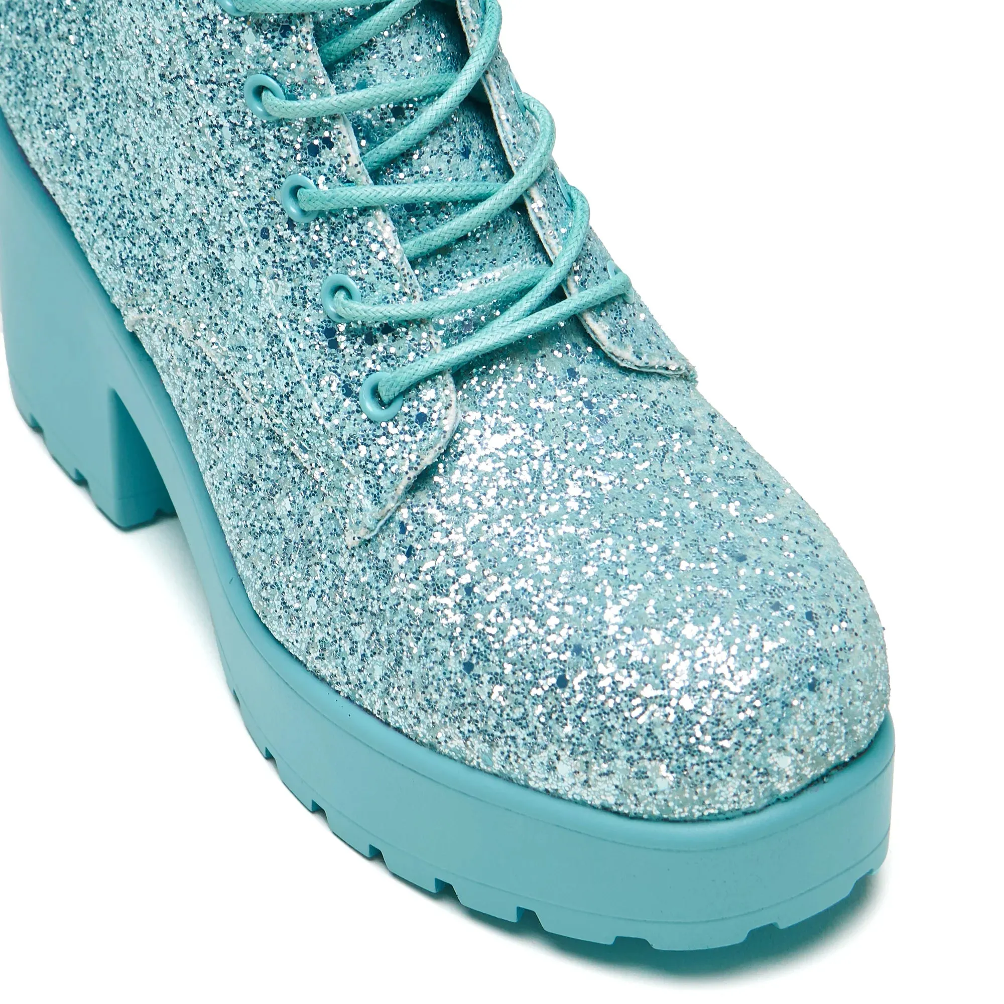 Wizard’s Spell Platform Glitter Boots - Aqua sold by Shoe Freaks product image thumbnail 2