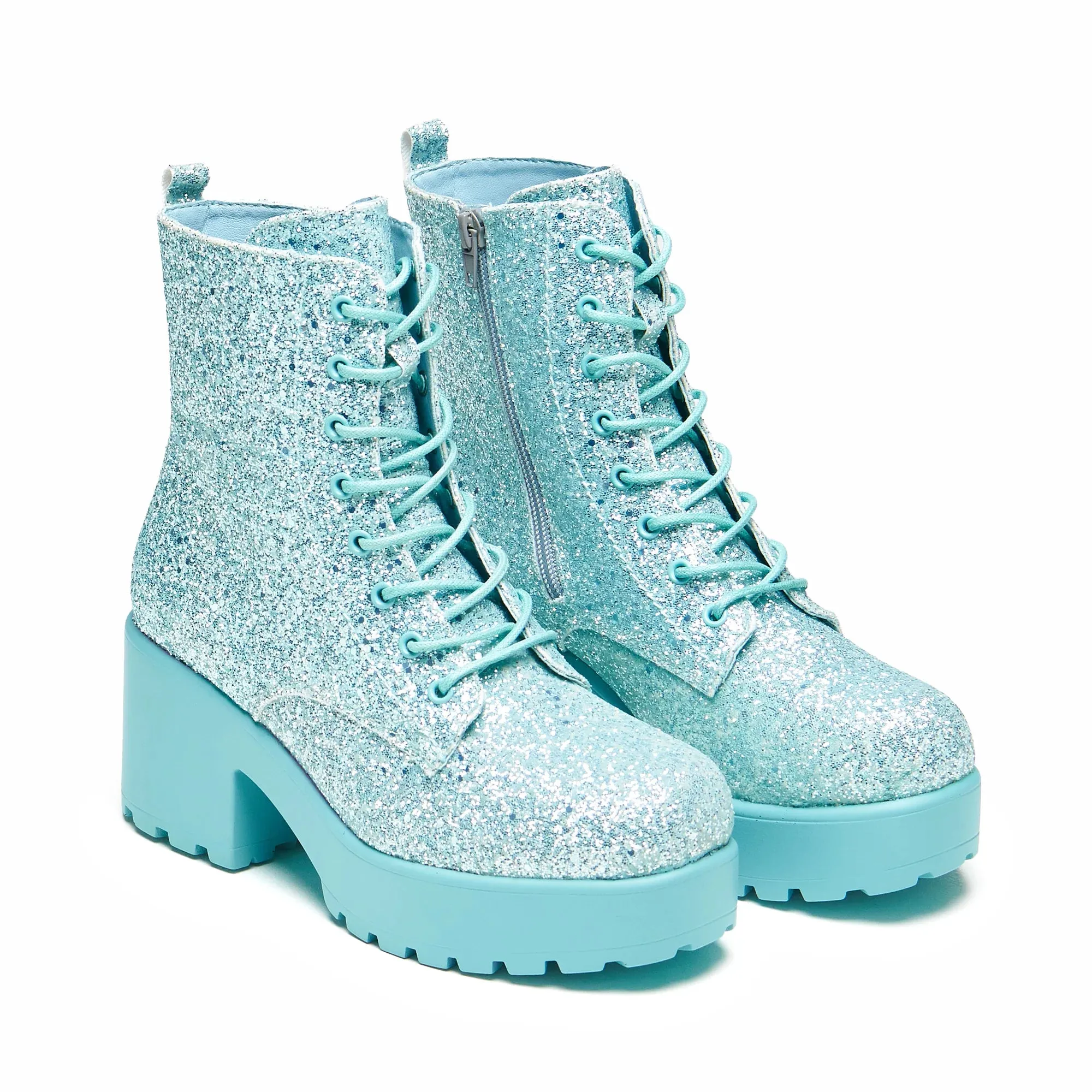 Wizard’s Spell Platform Glitter Boots - Aqua sold by Shoe Freaks product image thumbnail 4