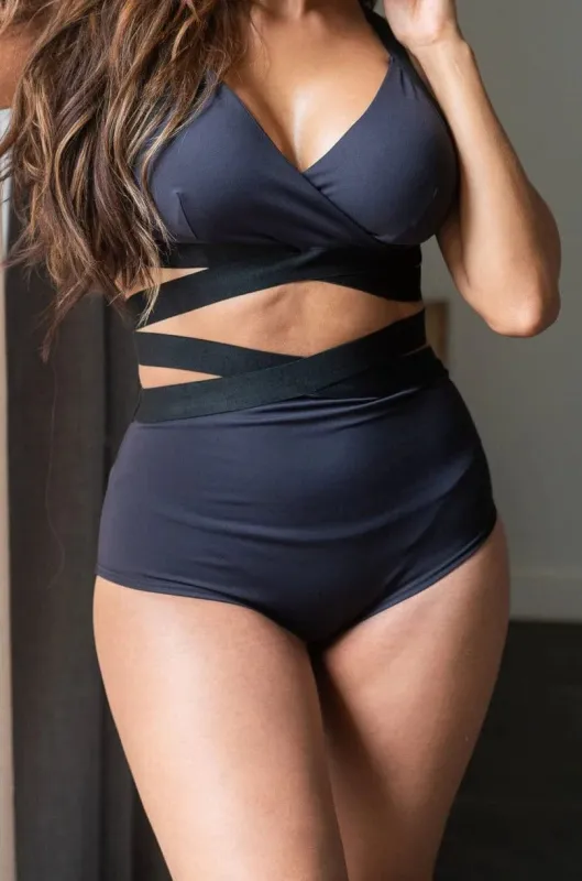 Tara High Waist - Strappy Scrunch High Waist Bottoms Recycled sold by Shoe Freaks