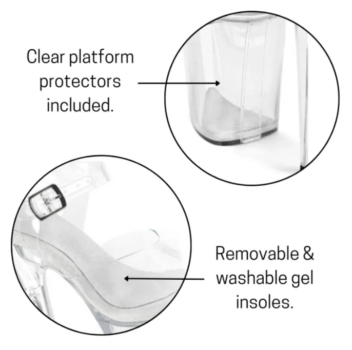 Pleaser Flamingo-808PREM-RSI-Clear/Clear-Silver-Size 6-Clearance sold by Shoe Freaks product image thumbnail 2