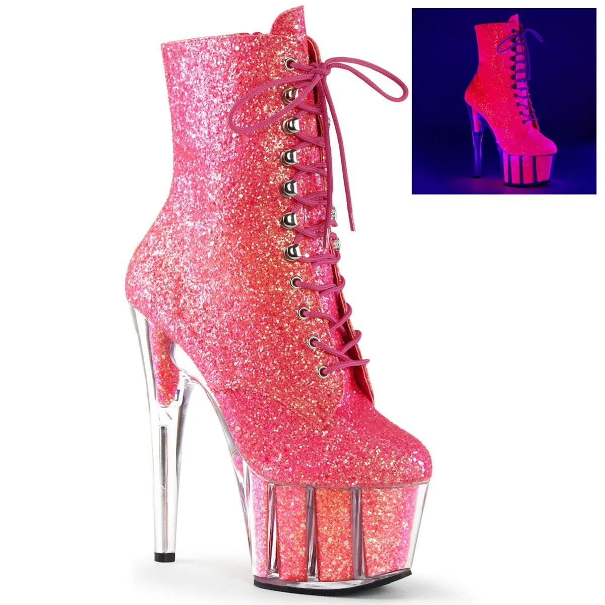 Pleaser ADORE-1020G-Neon Pink-Size 9-Clearance sold by Shoe Freaks