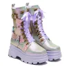 Nature's Flurry Trident Platform Boots - Purple sold by Shoe Freaks