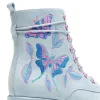 Butterfly Dune Suede Platform Military Boots - Blue sold by Shoe Freaks