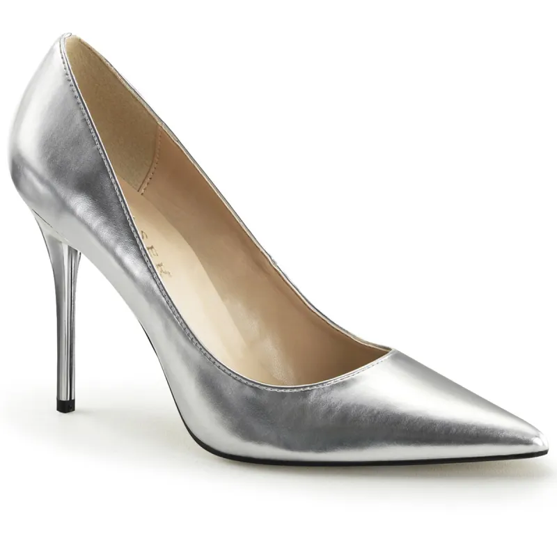 Pleaser Classique-20-Silver-Size 12-Clearance sold by Shoe Freaks