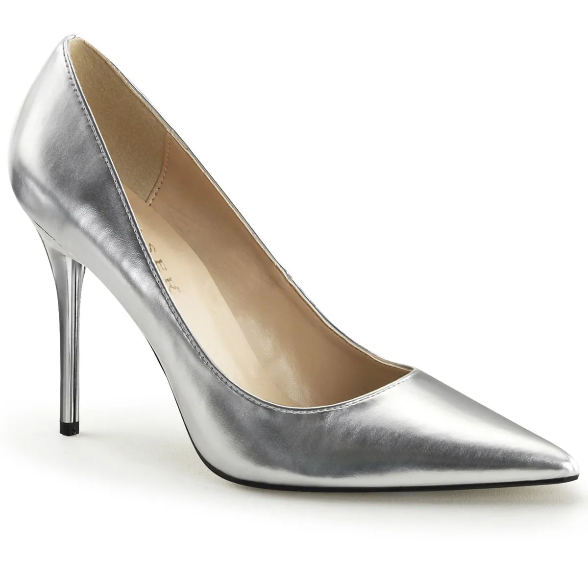 Pleaser Classique-20-Silver-Size 12-Clearance sold by Shoe Freaks