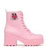 Love Urself Ketnipz Lace Up Boots - Pink sold by Shoe Freaks