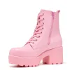 Love Urself Ketnipz Lace Up Boots - Pink sold by Shoe Freaks