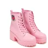 Love Urself Ketnipz Lace Up Boots - Pink sold by Shoe Freaks