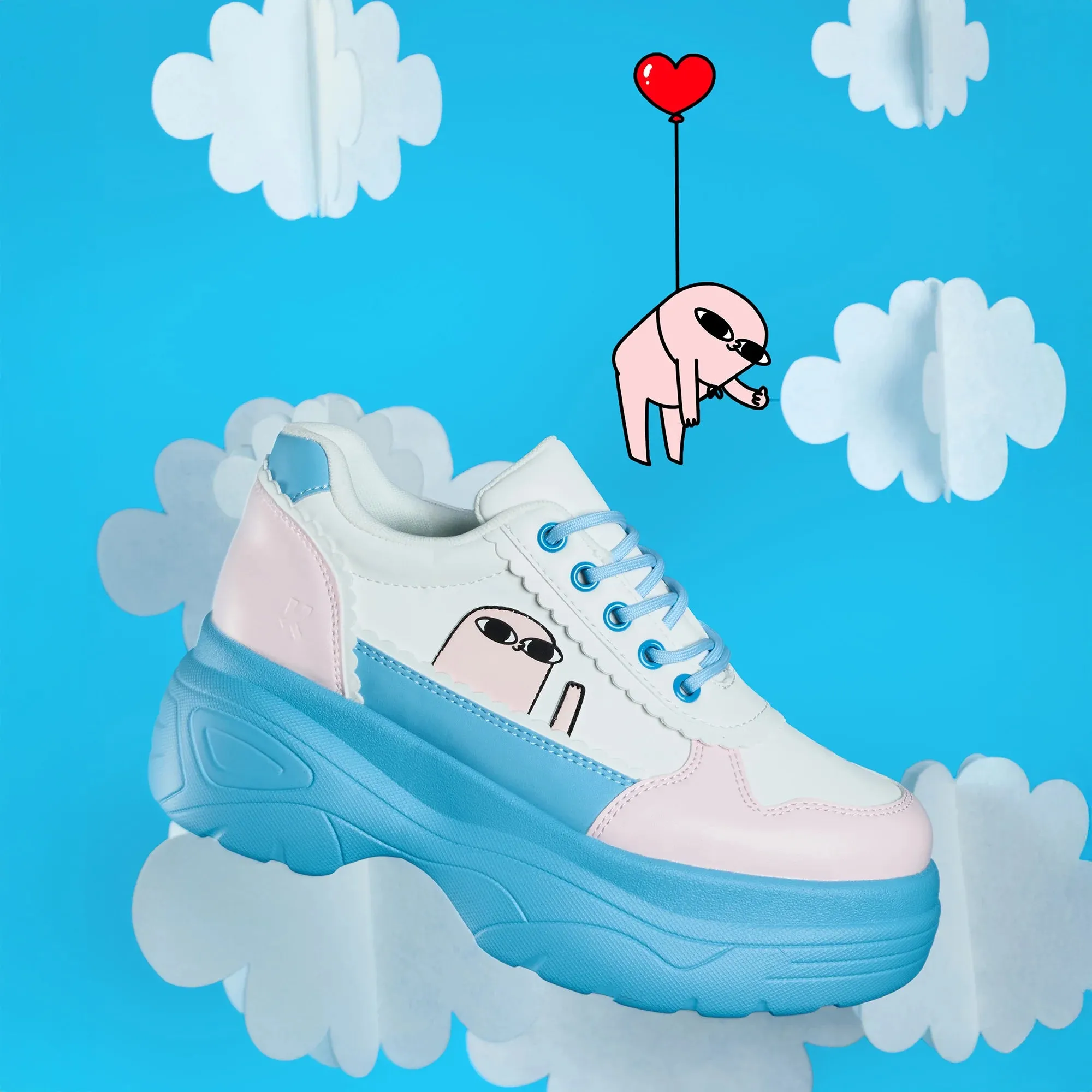 Bean says Hi Chunky Trainers - Blue sold by Shoe Freaks product image thumbnail 5