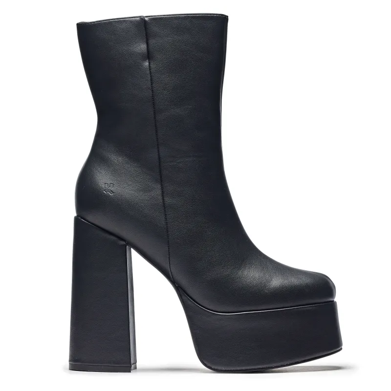 Lexus Black Platform Heeled Boots-Size 9-Clearance sold by Shoe Freaks