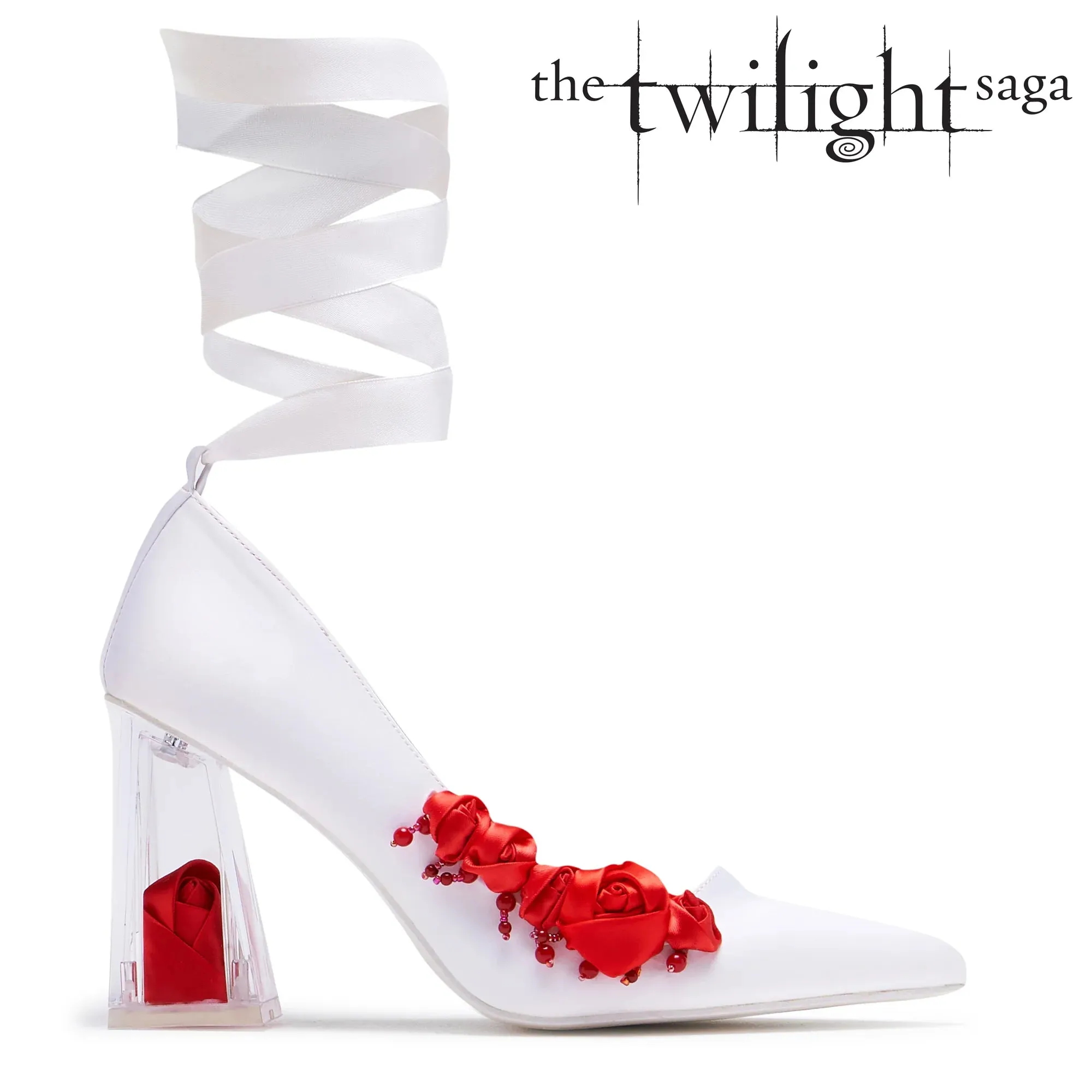 Bella’s Nightmare Rose Heels - Pearl-White-Size 5-Clearance sold by Shoe Freaks