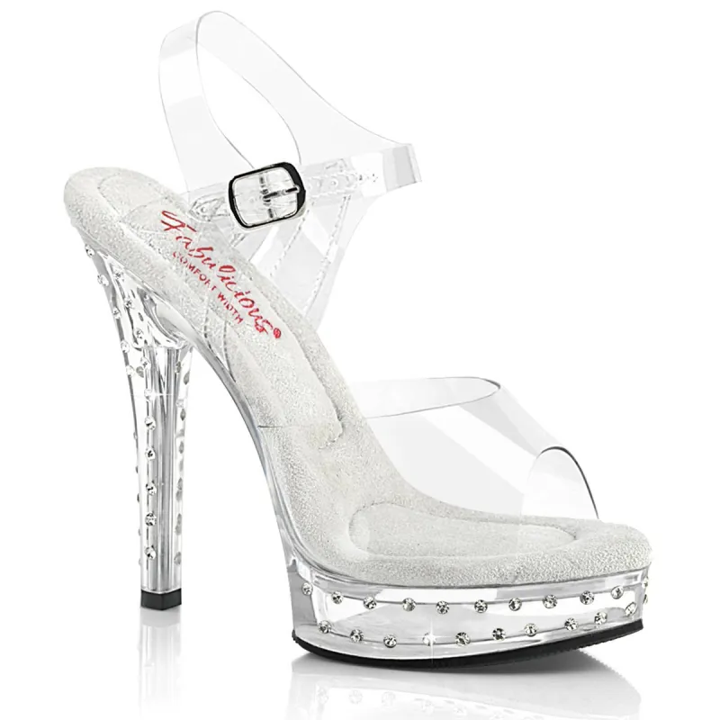 Fabulicious Majesty-508SDT-Clear/Clear-Size 8-Clearance sold by Shoe Freaks