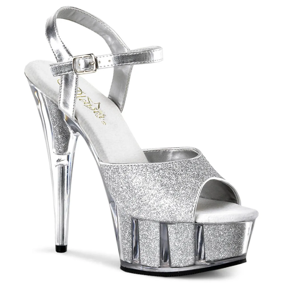 Pleaser Delight-609-5G-Silver-Size 12-Clearance sold by Shoe Freaks