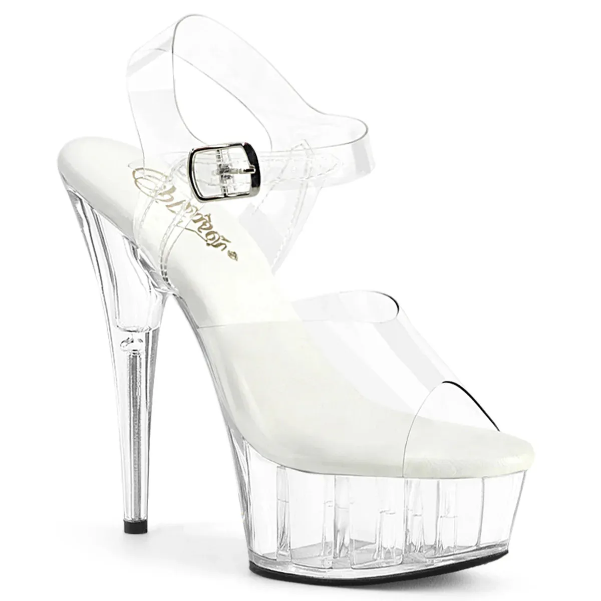 Pleaser Delight-608VL-Clear/Clear-Size 6-Clearance sold by Shoe Freaks