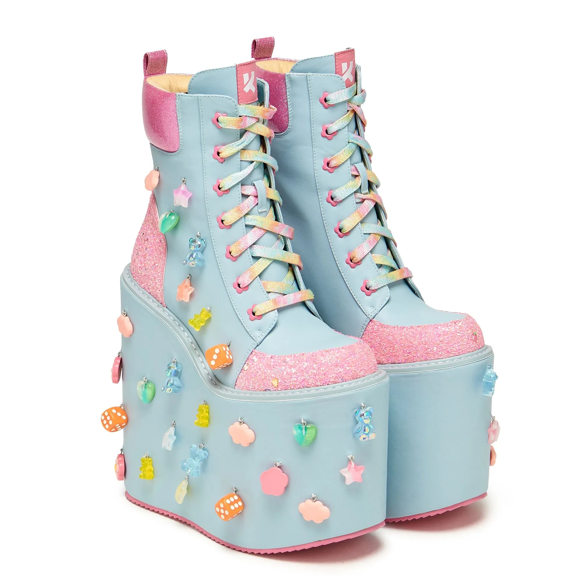 Playful Spirit Decora Tower Platform Boots - Blue sold by Shoe Freaks product image thumbnail 2