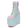 Playful Spirit Decora Tower Platform Boots - Blue sold by Shoe Freaks