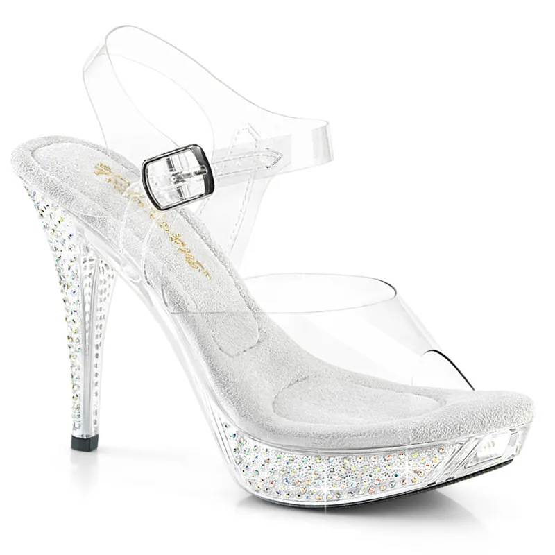 Fabulicious Elegant-408ABRS-Clear/Clear-Size 8-Clearance sold by Shoe Freaks