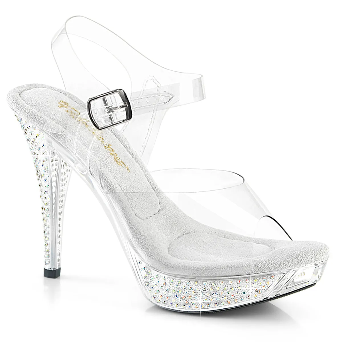 Fabulicious Elegant-408ABRS-Clear/Clear-Size 8-Clearance sold by Shoe Freaks
