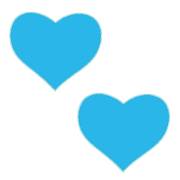 Love: Glow in the Dark Neon Turquoise Heart Pasties Nipple Covers sold by Shoe Freaks