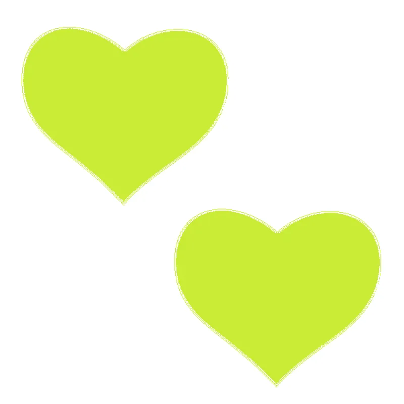 Love: Glow in the Dark Neon Yellow Heart Pasties Nipple Covers sold by Shoe Freaks