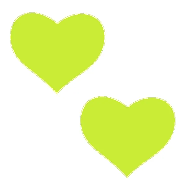 Love: Glow in the Dark Neon Yellow Heart Pasties Nipple Covers sold by Shoe Freaks