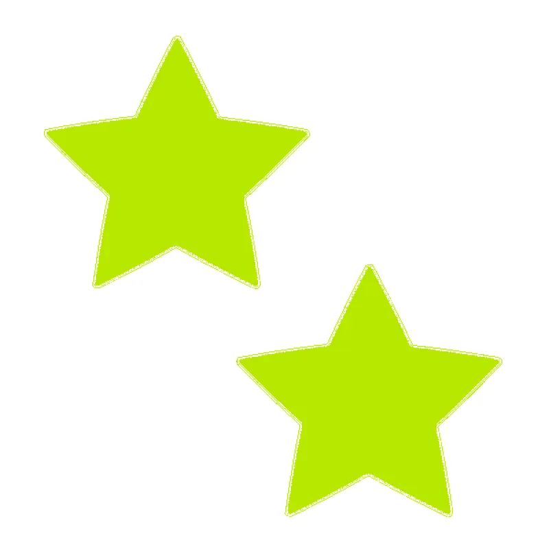 Star: Neon Yellow Pasties Glow in the Dark Star Nipple Covers sold by Shoe Freaks