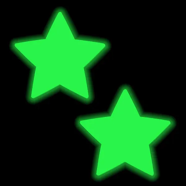 Star: Neon Yellow Pasties Glow in the Dark Star Nipple Covers sold by Shoe Freaks product image thumbnail 2