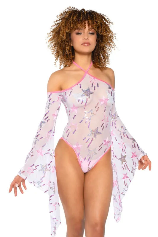 Sequin Mesh Bodysuit sold by Shoe Freaks