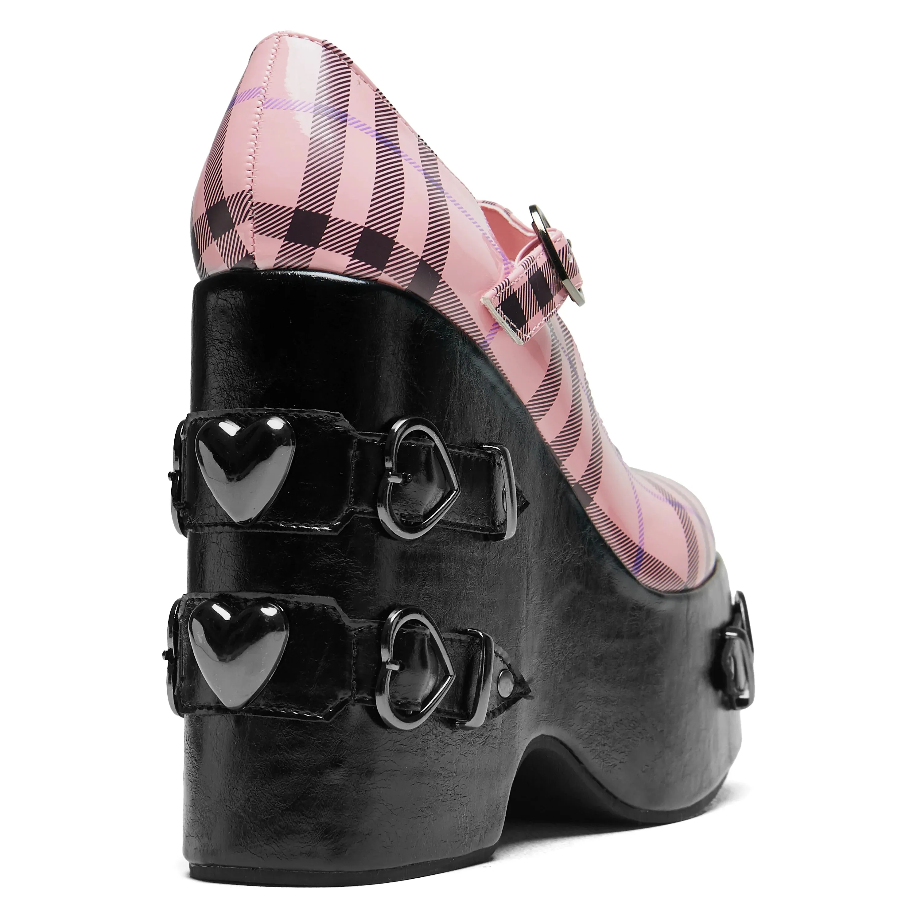 Sweet Apathy Plaid Wedge Mary Janes - Pink-Size 8-Clearance sold by Shoe Freaks product image thumbnail 4