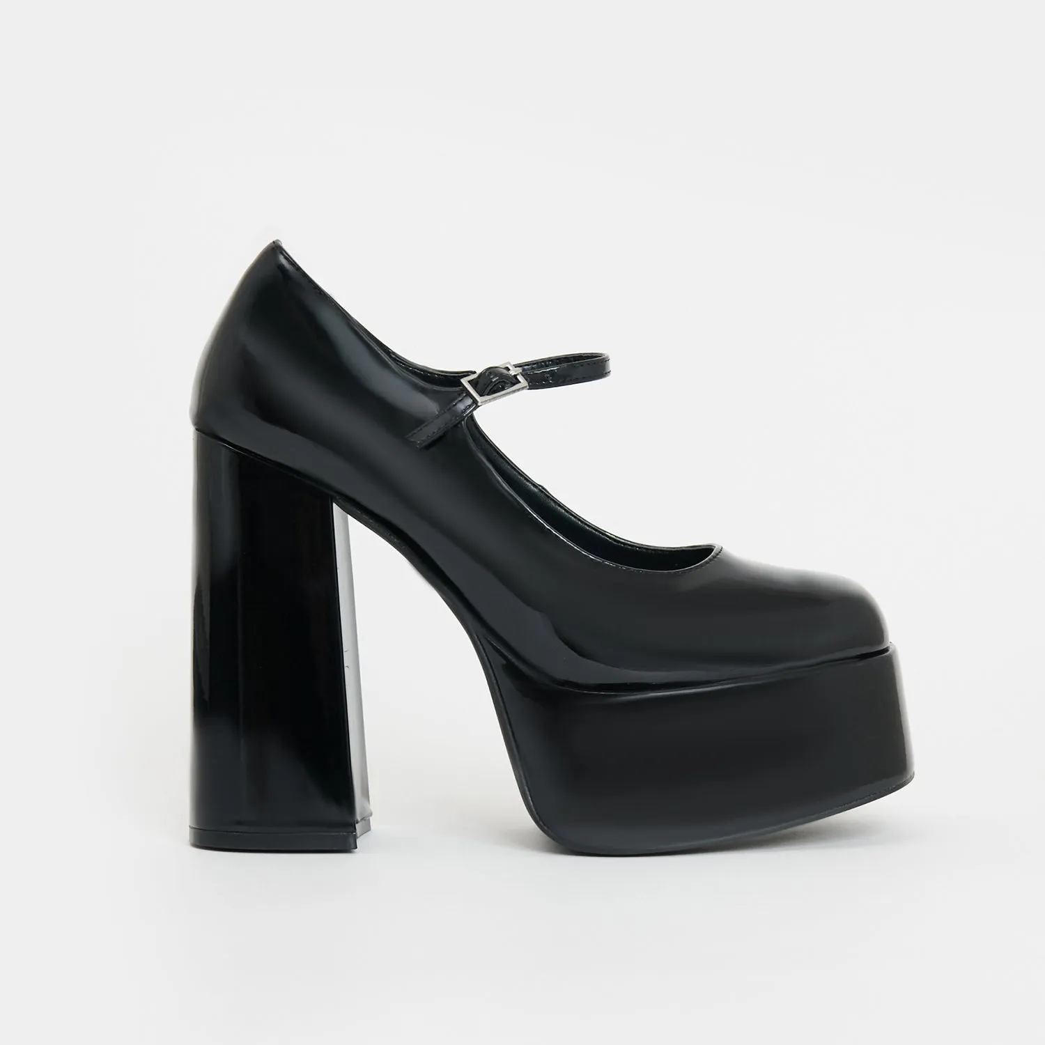 Darkbloom Black Patent Platform Heels-Size 10-Clearance sold by Shoe Freaks product image thumbnail 2