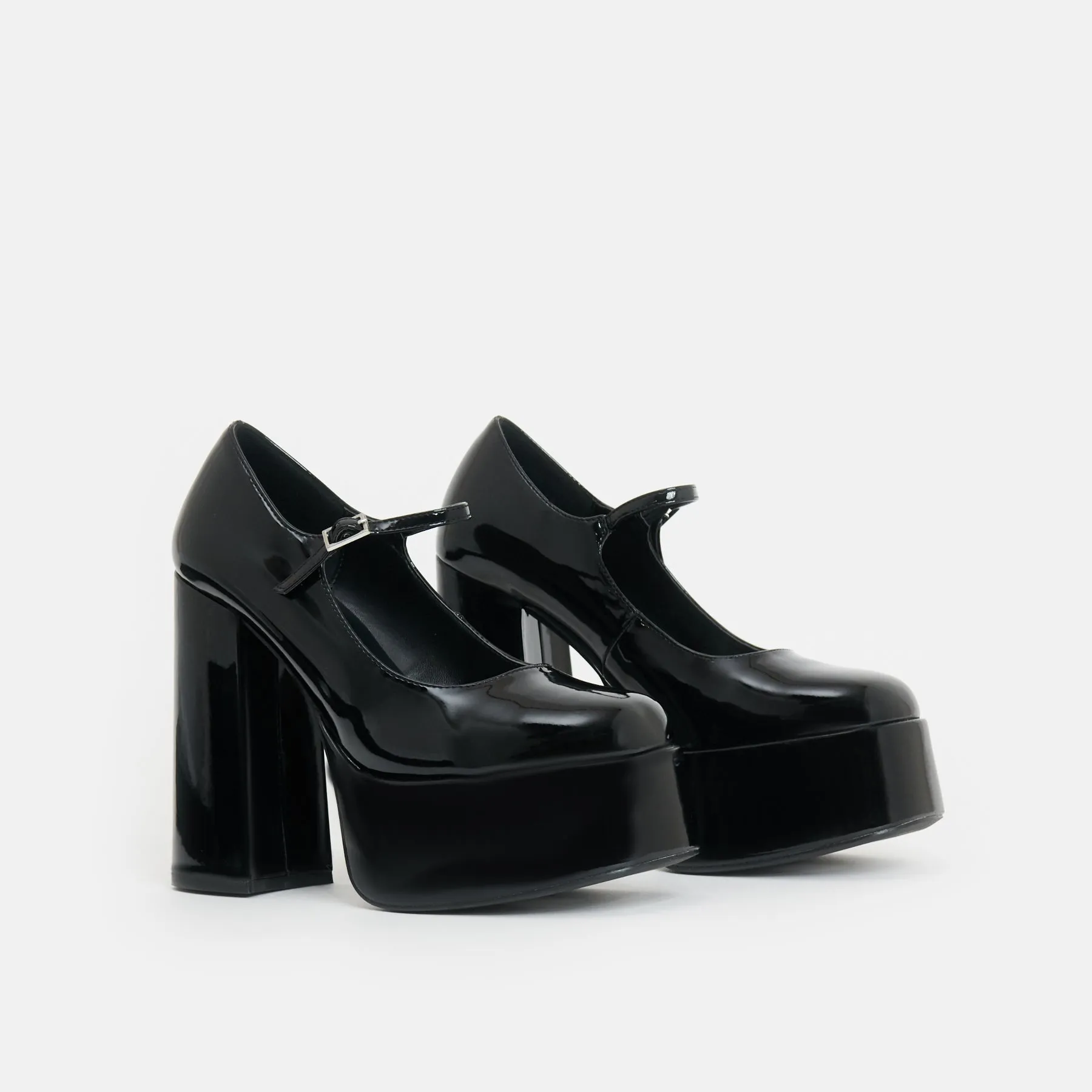 Darkbloom Black Patent Platform Heels-Size 10-Clearance sold by Shoe Freaks product image thumbnail 3