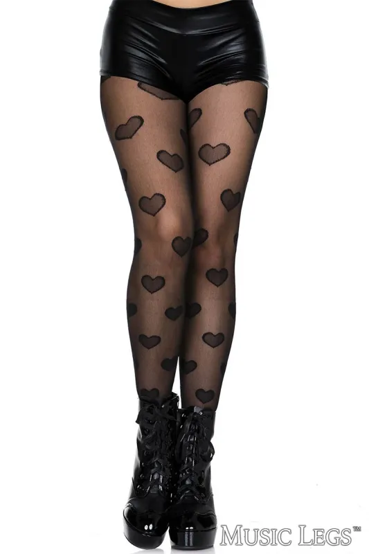Heart Sheer Pantyhose sold by Shoe Freaks