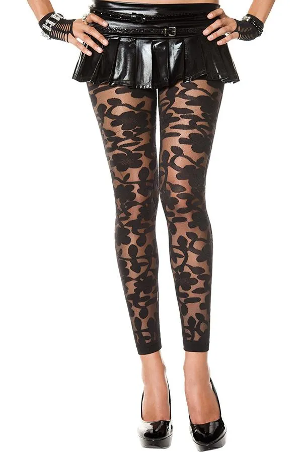 Floral Sheer Spandex Leggings sold by Shoe Freaks