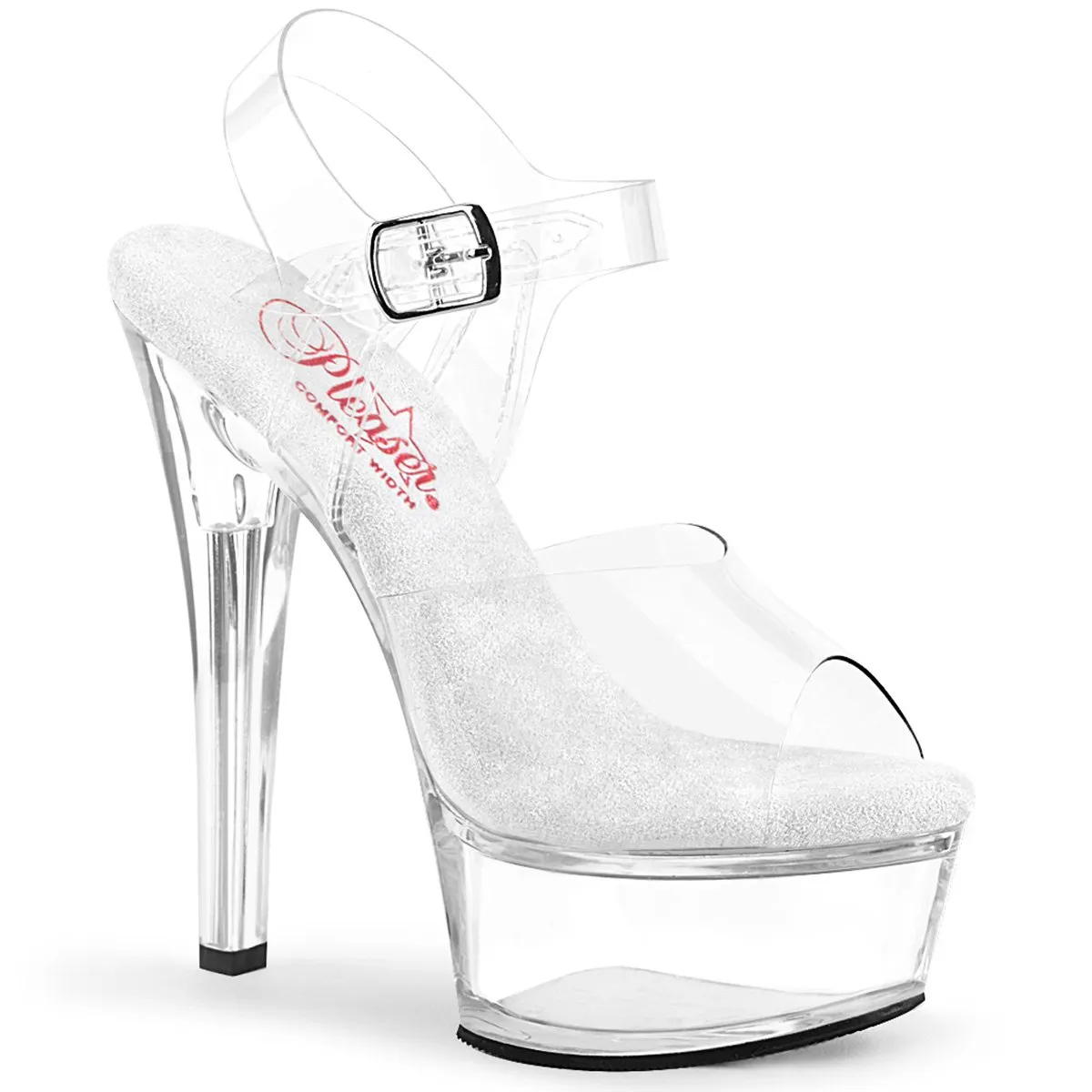 Pleaser Gleam-608-Clear-Size 8-Clearance sold by Shoe Freaks