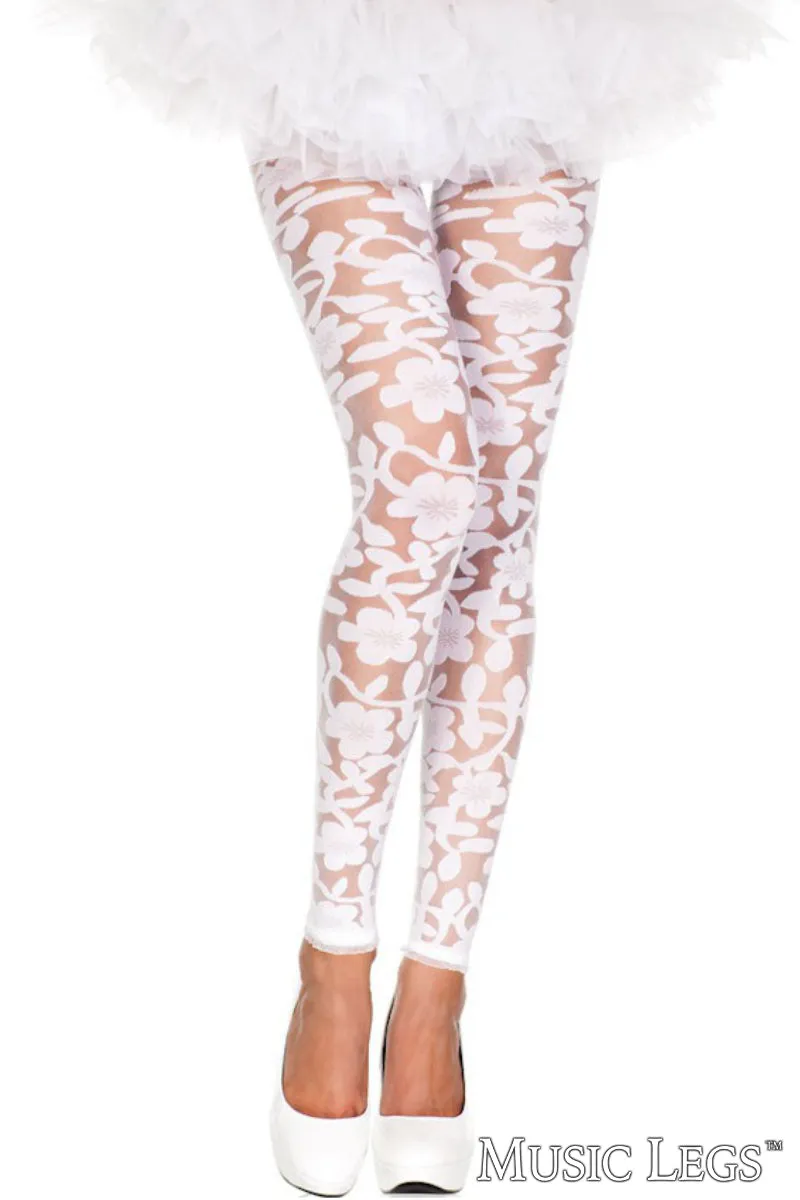 Floral Sheer Spandex Leggings sold by Shoe Freaks
