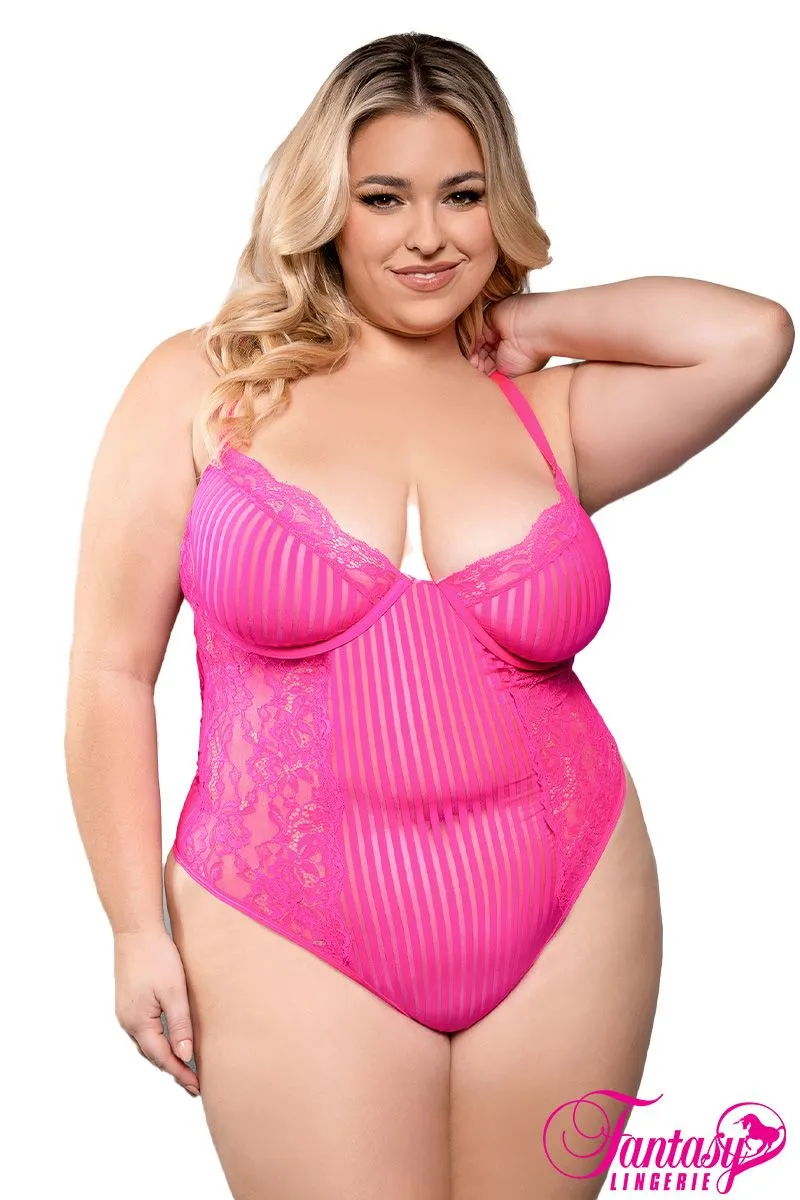 Striped Mesh Teddy sold by Shoe Freaks product image thumbnail 2