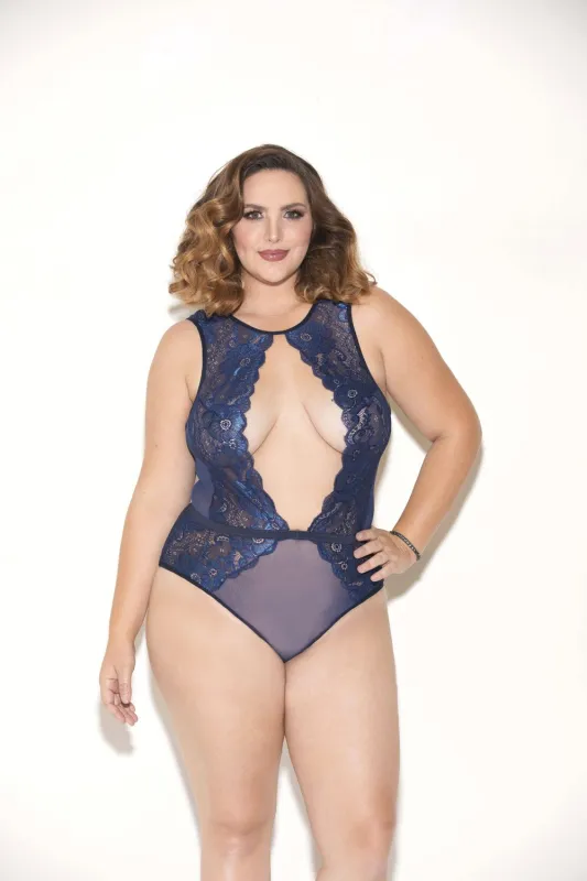 Two Toned No Cup Lace Teddy sold by Shoe Freaks