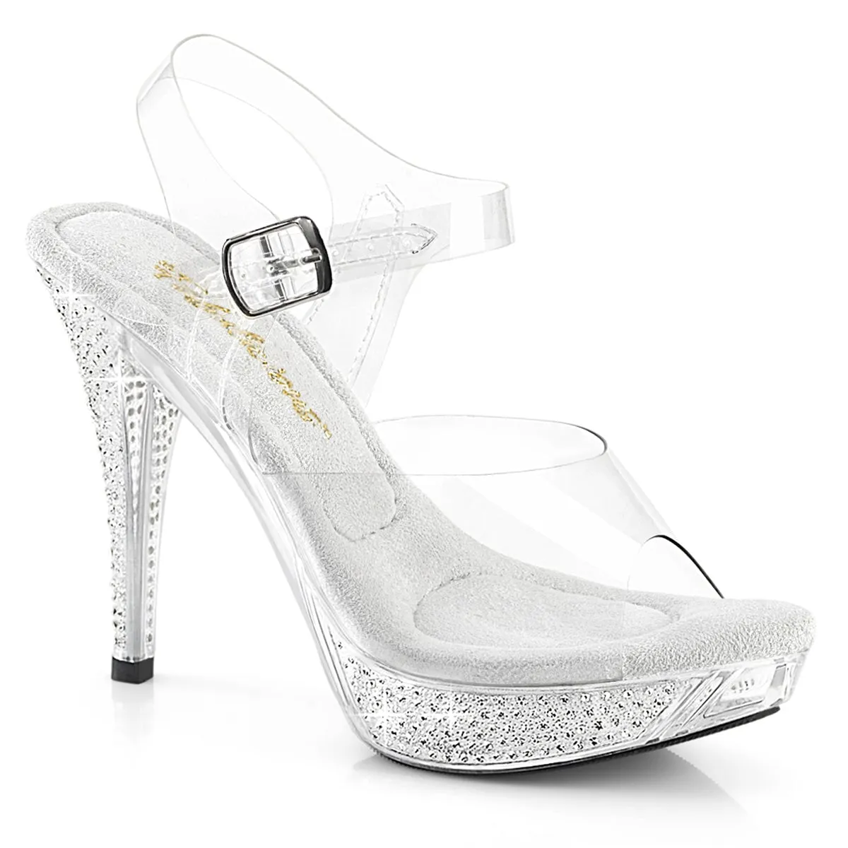 Fabulicious Elegant-408-Clear/Clear-Size 8-Clearance sold by Shoe Freaks