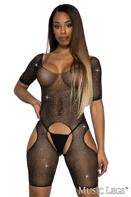 Rhinestone Capri Bodystocking sold by Shoe Freaks