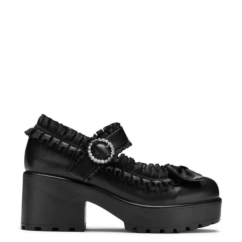Tira Ruffle Mary Janes ‘ Dark Delights Edition’-Black-Size 8-Clearance sold by Shoe Freaks