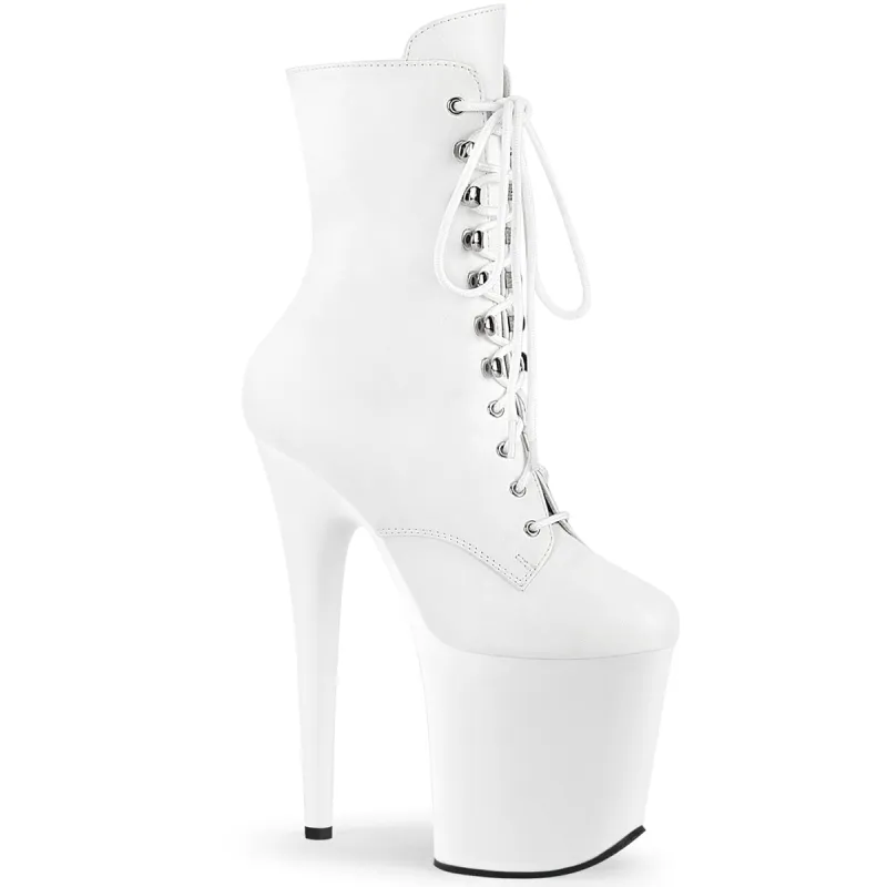 Pleaser Flamingo-1020-White-Size 8-Clearance sold by Shoe Freaks