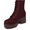 Moonlit Ember Suede Lace Up Boots- Brown sold by Shoe Freaks