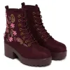 Moonlit Ember Suede Lace Up Boots- Brown sold by Shoe Freaks