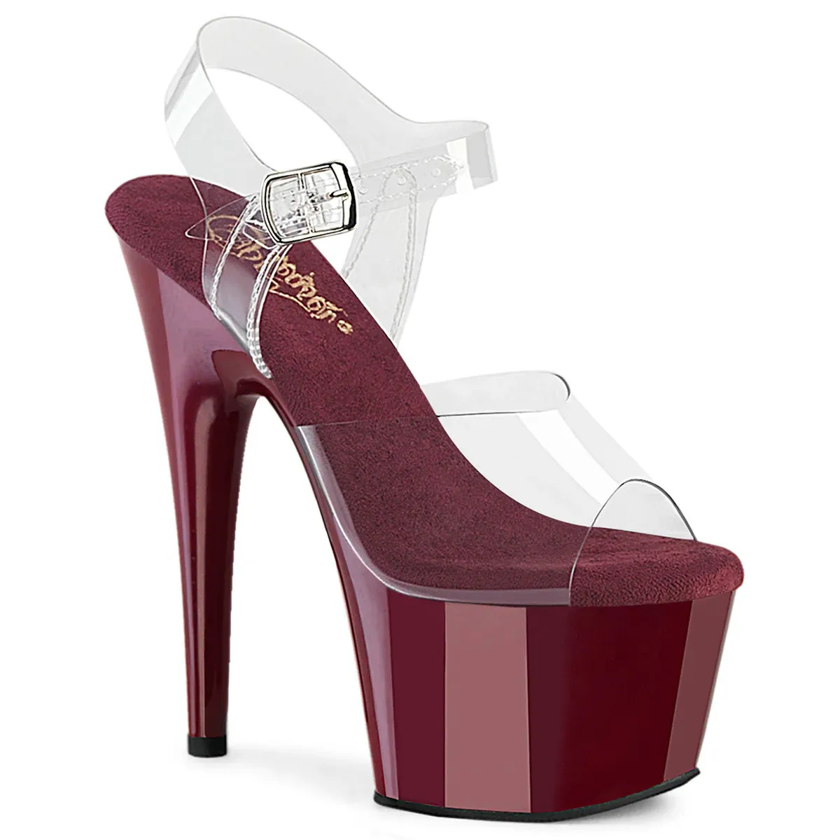 Pleaser Adore-708-Burgundy-Size 7-Clearance sold by Shoe Freaks