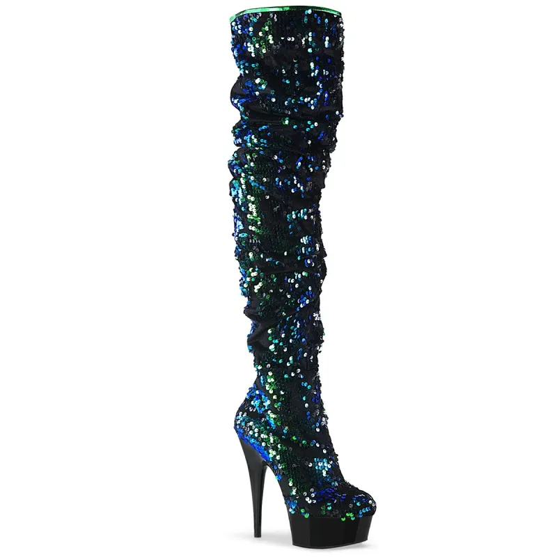 Pleaser Delight-3004-Green -Size 8-Clearance sold by Shoe Freaks