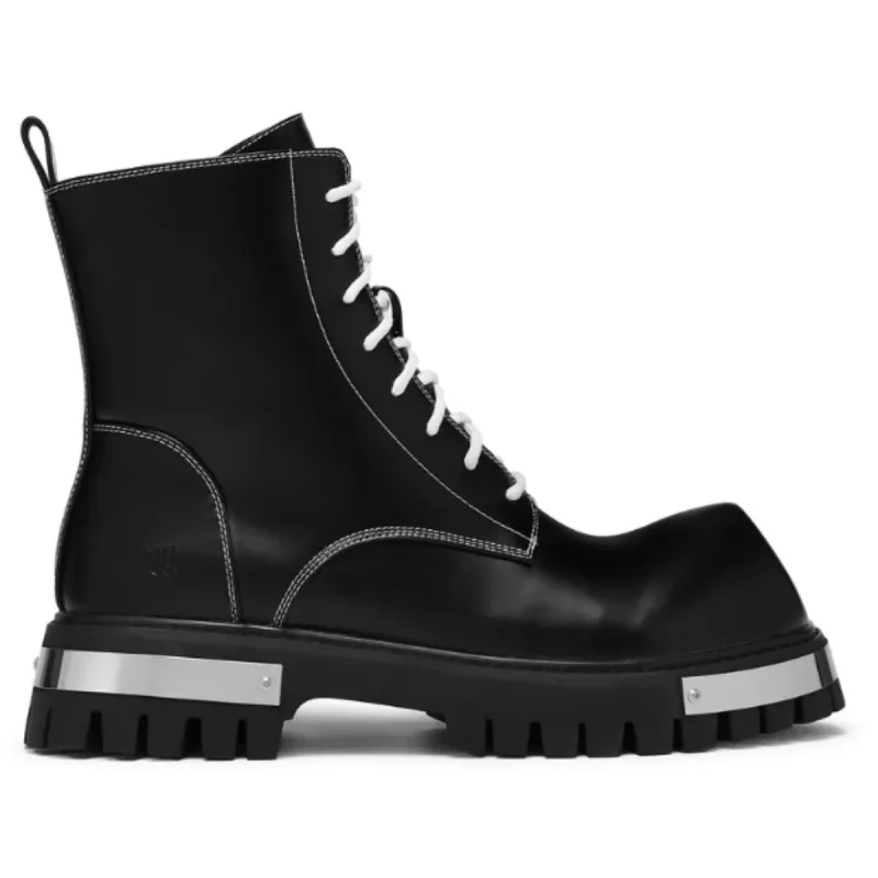 Gimli Men's Black Square Toe Lace Up Boots | Parallel