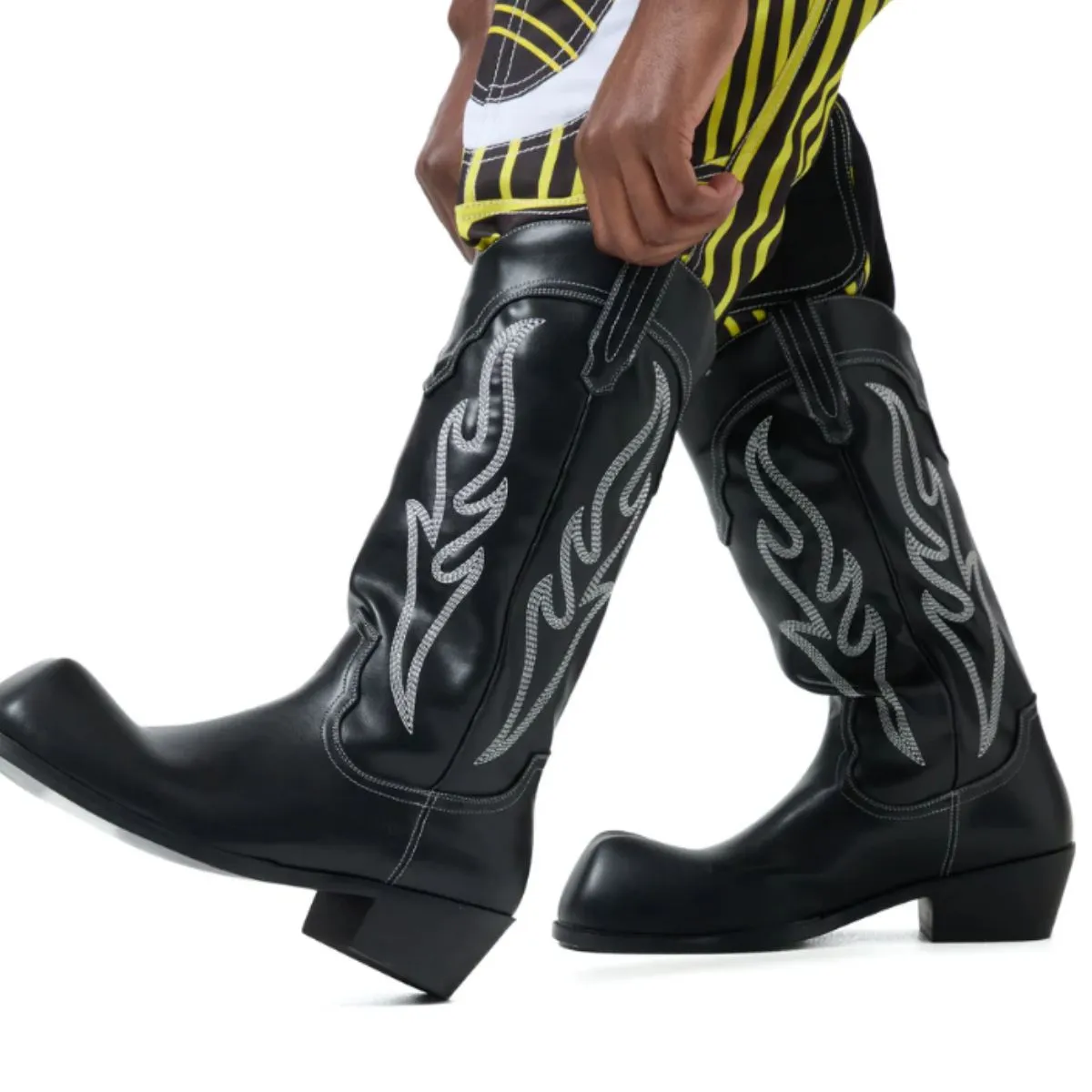 Cryptek Men's Snub Nose Tall Cowboy Boots - Black Vintage sold by Shoe Freaks product image thumbnail 2