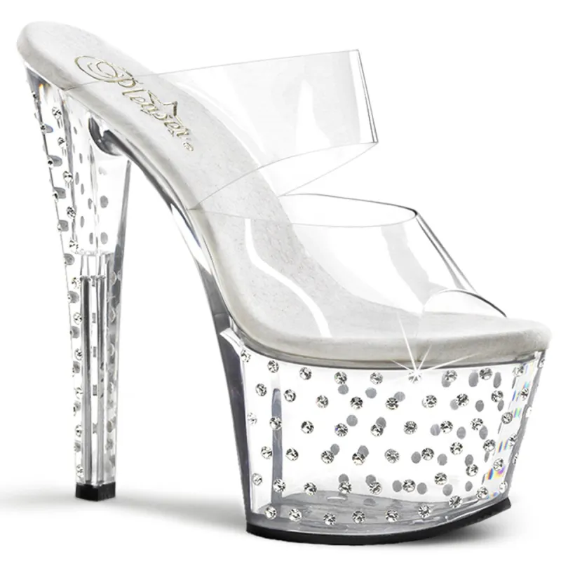 Pleaser Stardust-702-Clear-Size 5-Clearance sold by Shoe Freaks