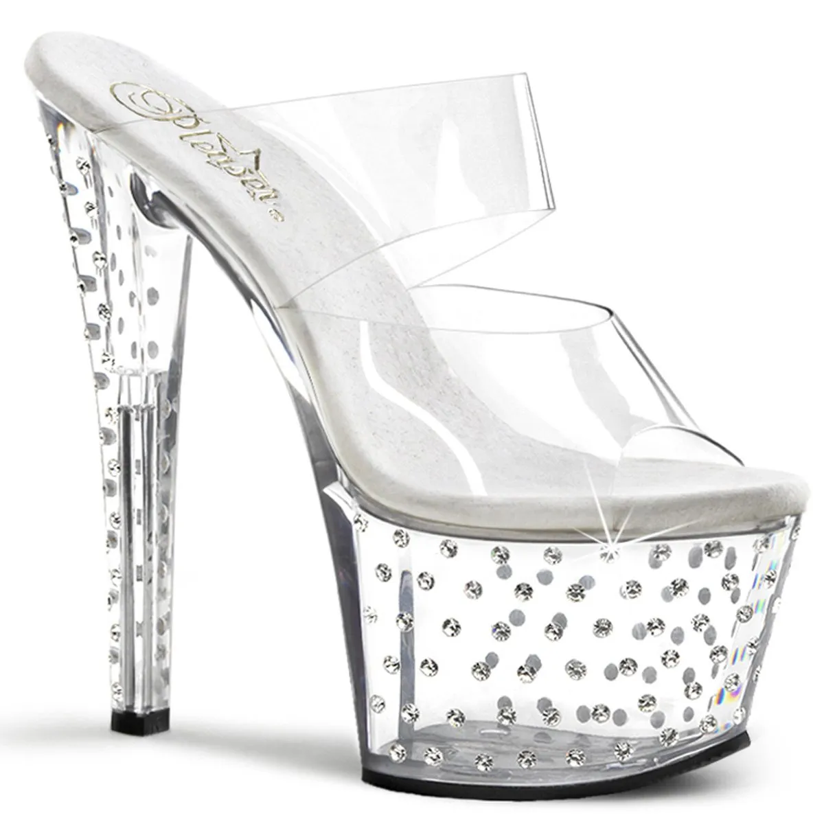 Pleaser Stardust-702-Clear-Size 5-Clearance sold by Shoe Freaks