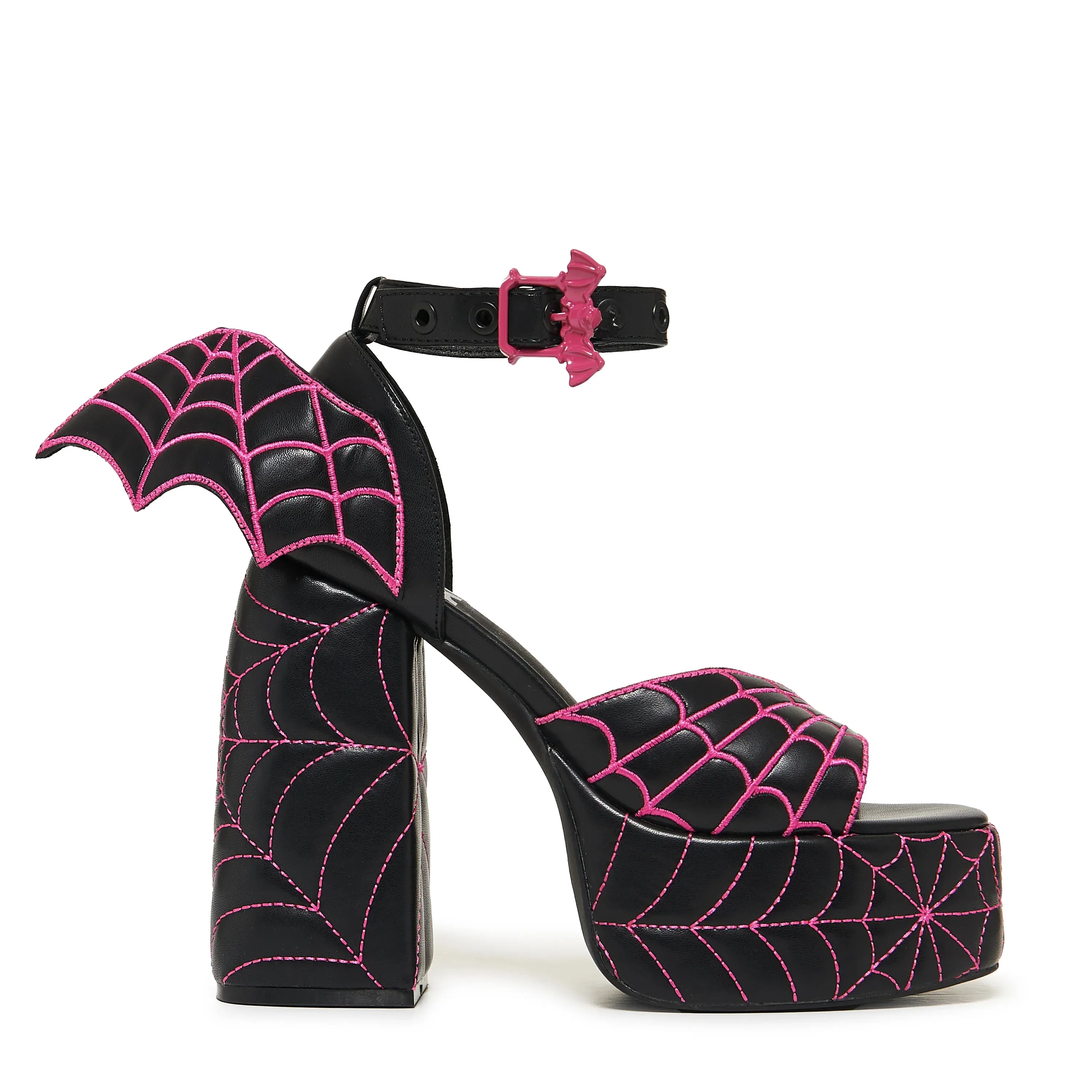 Haunt Couture Padded Chunky Heels - Black sold by Shoe Freaks